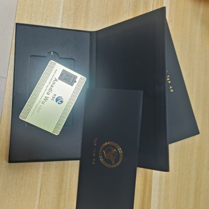 Boîte magnétique pour carte NFC avec logo personnalisé OEM, emballage de carte de visite en or avec impression UV, artisanat métallique à la vente - Product Image 3