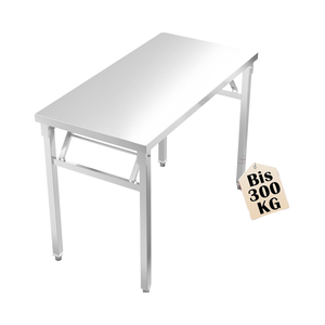 Banco DE TRABAJO plegable de acero inoxidable YRHome, capacidad de carga de 300kg, superficie pulida, resistente a la corrosión, <span class=keywords><strong>Catering</strong></span>, cocina al aire libre - Product Image 1