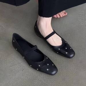 Zapatos Planos de Mujer con Diseño Exclusivo, Punta Cuadrada, Plataforma Oculta, Una Sola Correa, Ajuste Delgado, Casuales y de Vestir 2026 - Product Image 1