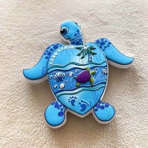 Recuerdos Turísticos de Tortuga Marina de <span class=keywords><strong>Cabo</strong></span> <span class=keywords><strong>Verde</strong></span>, Pintados en Tres Dimensiones, Resina Natural, Estilo Europeo Americano - Product Image 3