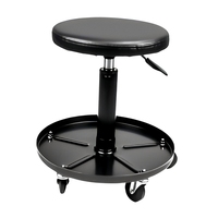 Tabouret pivotant à 360° avec plateau, hauteur réglable, logo personnalisable en couleur, coussin en cuir, pour atelier, salon, bureau