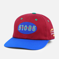 Casquette vintage non structurée à 6 panneaux en sergé de coton, design original d'usine OEM, personnalisable, vente en gros, casquettes snapback bicolores