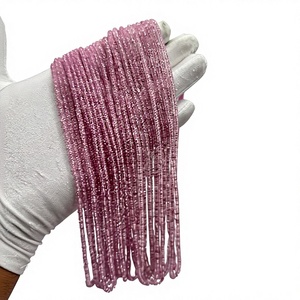 Cuentas Redondas Facetadas de Zafiro Rosa Natural de 3mm a 5mm para la Elaboración de Joyería de Alta Calidad, Más de 50 Años de Experiencia - Product Image 1