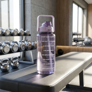 Bouteille d'eau portable en plastique PC de 2 L (64 oz) anti-fuite, grande capacité, pour la salle de sport, le camping, la randonnée et l'<span class=keywords><strong>entraînement</strong></span> en extérieur - Product Image 4