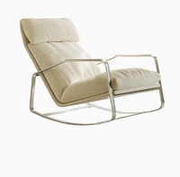 Owen Freizeitstuhl mit Schaukelfunktion, Wabi-Sabi-Stil Relaxsessel, Faulenzerstuhl für Wohnzimmer & Schlafzimmer