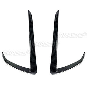 Para Tesla Model Y 2017-2022, Kit de carrocería con alerón delantero, cubierta de faro antiniebla y divisor de aire, en negro brillante/aspecto carbono - Product Image 3