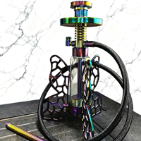 Chicha en forme de papillon avec dégradé arc-en-ciel - Design ajouré pour salon urbain Ensemble de chicha