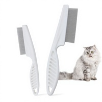 Peigne pour animaux de compagnie, peigne anti-puces pour chien, peigne démêlant pour chat, brosse à picots en PP à dents fines, fournitures de toilettage, nettoyage du visage, brossage du pelage