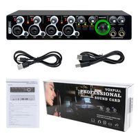 2023 Xtuga E-44 Neues Upgrade 24Bit 192KHz 4 Eingänge 4 Ausgänge Tragbare Studio-Aufnahme-Soundkarte USB-Audio-Interface