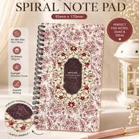 Carnet à spirales floral inspiré de Rawdah, motif Jardin de Médine, inspiré par la beauté de Rawdah