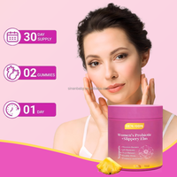 Probiotiques féminins sous forme de bonbons gélifiés pour femmes avec prébiotiques à base d'orme rouge, lactobacilles, sans gluten, pour l'équilibre du pH et la santé digestive