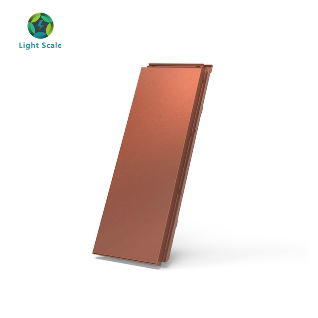 DYW-DLB01 BIPV Solar Roof Tile CdTe Double Glass 75W High Efficiency Fireproof Red Solar Shingles