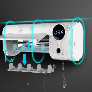Soporte de pared recargable para cepillos de dientes, sin taladrar, 4 ranuras, limpiador UV con función de temporizador para baño - Product Image 6