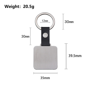 <span class=keywords><strong>Porte</strong></span>-<span class=keywords><strong>clés</strong></span> de <span class=keywords><strong>gravure</strong></span> de marquage laser en acier inoxydable carré en cuir <span class=keywords><strong>personnalisé</strong></span> en gros - Product Image 2