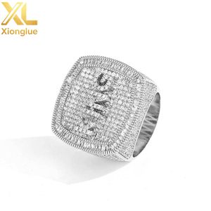 Custom DIY <b>Letters</b> Hip-hop Ring Fashion Personality <b>brass</b> Inlaid Zircon Ring - Product Image 3