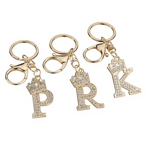 พวงกุญแจประดับเพชรตัวอักษรสำหรับผู้หญิง สไตล์เกาหลี ทันสมัย ทำจากโลหะผสมสังกะสี ดีไซน์หรูหรา เหมาะสำหรับตกแต่งกระเป๋าถือและกระเป๋าเป้ - Product Image 1