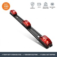 Nouvelle barre lumineuse de signalisation LED rouge de 14 pouces, indice de protection IP67, homologation SAE/DOT, base en acier inoxydable pour usage intensif