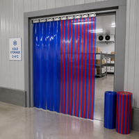Rideau à lanières en PVC sur mesure, à nervures, bleu, rouge, transparent, pour entrepôt frigorifique, congélateur, anti-insectes LANGFANG WANMAO