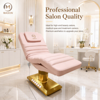 Lit de beauté électrique réglable en forme de S, luxueux, couleurs personnalisables, cuir PU, 4 moteurs, design pliable, éponge haute densité pour