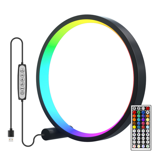 Inch Smart LED Night Light RGB Desktop Atmosphere Desk Lamp App Remote Music Rhythm Lights Game Bedroom Bedside Decoration