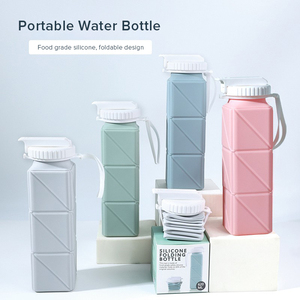 Bouteille d'eau pliable en silicone carrée, bouteille d'eau pliable en silicone, bouteille d'eau pliable et compacte - Product Image 5