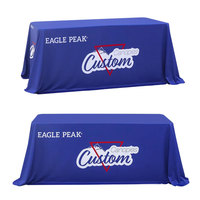 Nappe rectangulaire, impression par sublimation CMYK, nappe en polyester sur mesure pour présentation de séminaire