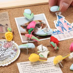 Lot de 50 punaises à fleurs décoratives <span class=keywords><strong>pour</strong></span> <span class=keywords><strong>tableau</strong></span> de liège, <span class=keywords><strong>tableau</strong></span> d'affichage - Product Image 6