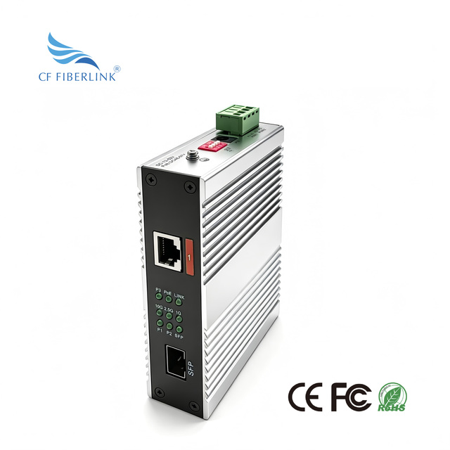 1 Port 10G PoE++90W Industrial Switch, 1 Port 10G SFP IEEE802.3af/at/bt Standard Maximum Power 90W 6KV DC48-57V Unmanaged