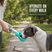 Bouteille d'eau portable 3-en-1 pour chien de 500 ml, avec distributeur de nourriture, en PP de qualité alimentaire, pour petits chiens, idéale pour les voyages et les sorties.