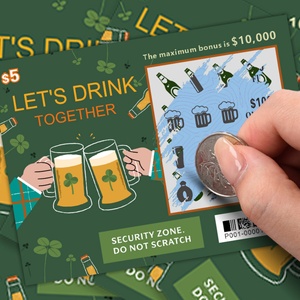 Tarjeta de Lotería Rasca y Gana para Eventos Sociales, Nuevo Diseño, Impresión Digital, Papel con Núcleo Negro, Juego de Lotería - Product Image 1