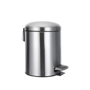 Cubo de basura cilíndrico de acero inoxidable con pedal para cocina, baño, sala de estar y uso doméstico. - Product Image 4
