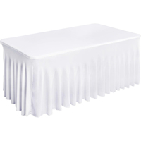 Nappe de table rectangulaire personnalisée en polyester tissé 100 %, style européen, blanche, pour fêtes et mariages, imperméable et écologique, vente en gros à prix réduit