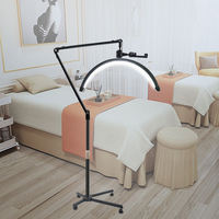Réglage flexible de l'angle 20w Moon Arch Lash Lamp Half Moon Light Holder Switch Control Half Moon Beauty Light With Phone