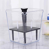 Pot de fleurs transparent pour jardin, pot à plantes en plastique auto-arrosant, pots transparents pour plantes d'intérieur