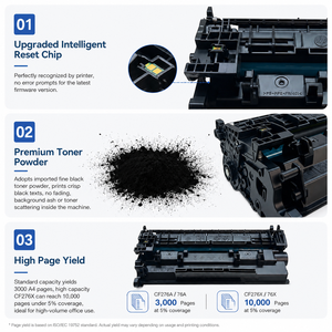Cartouche de toner noir CF276A CF276X 76A 76X pour HP LaserJet Pro M404 M404n M404dn M404dw MFP M428 M428fdn M428fdw M406dn <span class=keywords><strong>M430f</strong></span> - Product Image 3