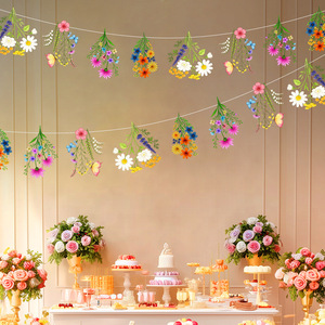 DAMAI PVC Wildflower Garlands Non-Toxic Party Hanging <b>Decorations</b> Flower Bunting Backdrop Indoor <b>Wedding</b> Birthday Decor - Product Image 2