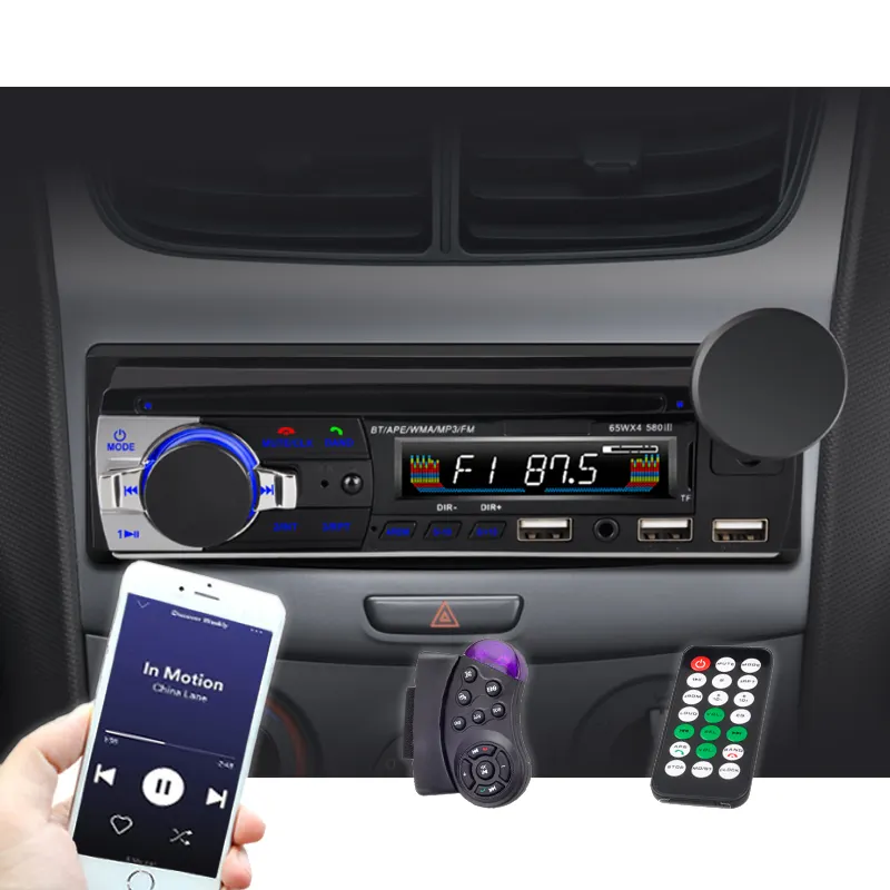 Kaset Stereo Mobil 1 Din, Radio Mp3 Mobil dengan Nirkabel BT, Pemutar Mp3