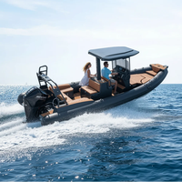 Bateau semi-rigide de luxe haute performance CE 25 pieds SP760 en aluminium à double coque, bateau à réaction homologué pour la route et bateau pneumatique de pêche