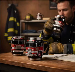 Mug à <span class=keywords><strong>café</strong></span> en acier inoxydable, design original, unique, pratique et populaire, en résine, camion de pompiers - Product Image 2