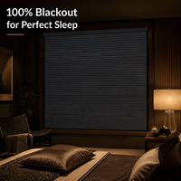 Persianas Opacas para Cuarto de Bebé, Persianas Opacas Inalámbricas para Dormitorio, Persianas de Panal 100% Bloqueadoras de Luz