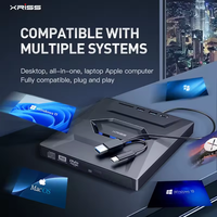 USB3.0 Type C DVD CD External DVD Drive Plug and Play CD Burner Tray Type Read-write Recorder for PCs