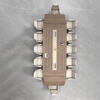 Ensemble de table de réunion de formation pour 12 personnes, mobilier de bureau rectangulaire moderne en bois de grande taille pour les salles de conférence