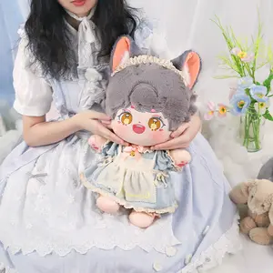 40cm Cute Mini Animal Fox Plush Doll Nude Body Soft Stuffed Plushies Toys Cotton Dress Up Doll Anime Figure Decor Girl Gift