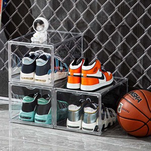 Clear Acrylic Wholesale Sneaker Box <strong>Uk</strong> Magnetic Custom logo Drop Front Transparent <strong>Shoe</strong> Box Storage Stackable <strong>Shoe</strong> case - Product Image 3