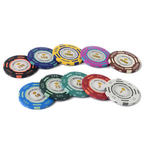 Jetons de poker en argile Monte <span class=keywords><strong>Carlo</strong></span> 40 mm 14 g avec numéros autocollants - Product Image 3