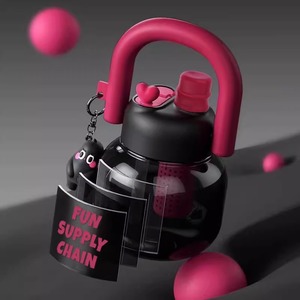 Nuova Bottiglia Portatile 2024 Carina e Attraente, Grande Capacità, Resistente alle Alte Temperature, Borraccia per Studenti con Cannuccia - Product Image 1