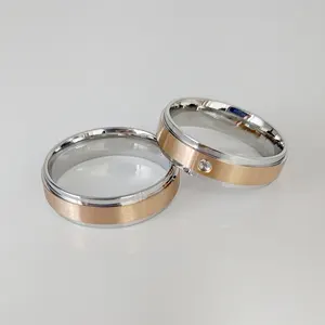 Bijoux de mariage en or rose 14k de haute qualité, bagues en acier inoxydable, anneaux anillos eheringer, bijoux en argent