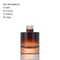 Bouteilles compte-gouttes à fond épais pour huiles essentielles 50 ml, huile pour barbe, soin de la peau, flacon en verre cristal de luxe avec compte-gouttes à aiguille noire
