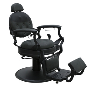 Sillón de Barbería Plateado de Alta Gama, Estilo Vintage, Sillón de Barbería Hidráulico Reclinable Negro para Salón de Belleza - Product Image 5