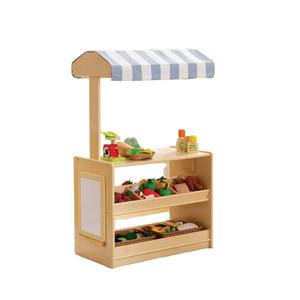 Épicerie pour tout-petits ensemble de jeu de simulation support de marché de Style naturel jouets en bois support de limonade jouer nourriture pour jeu dramatique - Product Image 1